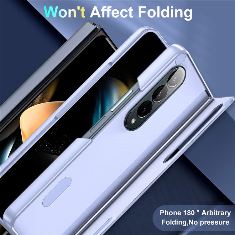 Bulk Purchasing For Samsung Galaxy Z Fold4 5G Case Shockproof PC+PU Kickstand Phone Cover - Green