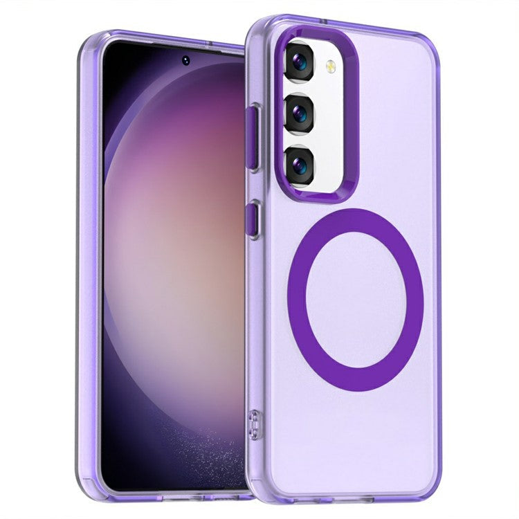 Candy Series For Samsung Galaxy S23+ Case Compatible with MagSafe PC+TPU+PET Anti-Drop Phone Cover - Purple