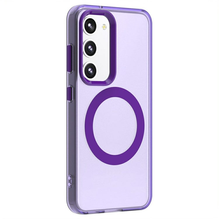 Candy Series For Samsung Galaxy S23+ Case Compatible with MagSafe PC+TPU+PET Anti-Drop Phone Cover - Purple