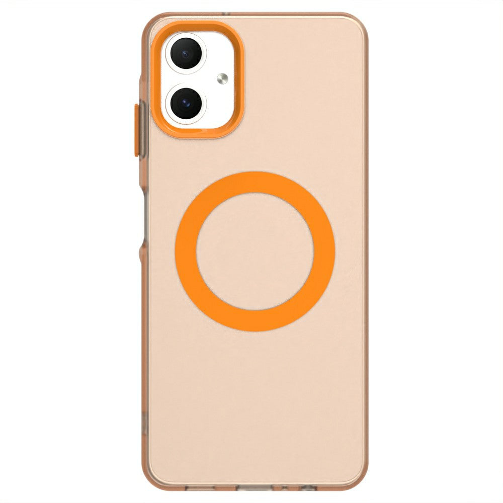 Candy Series For Samsung Galaxy A06 Case Compatible with MagSafe PC+TPU+PET Anti-Drop Phone Cover - Orange