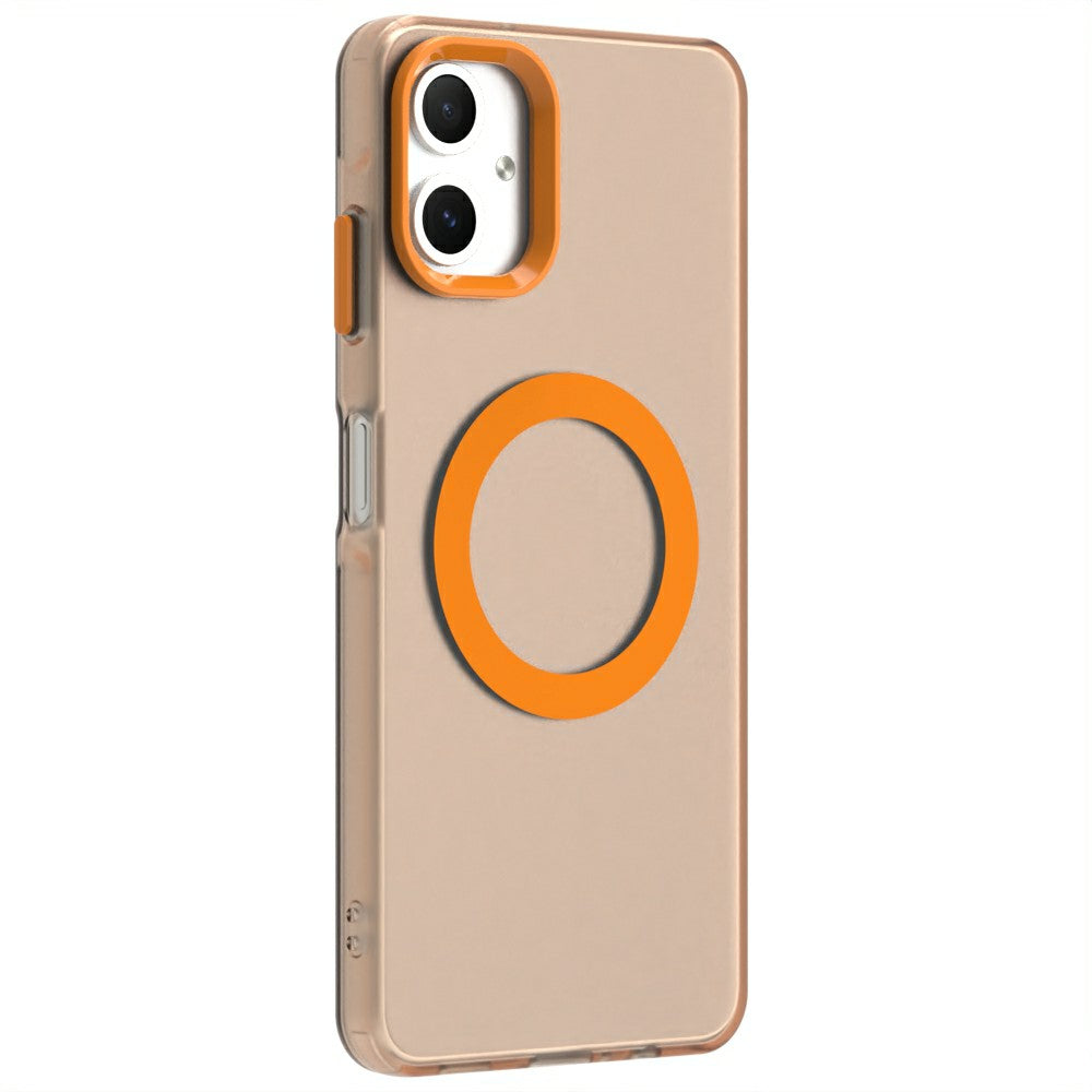 Candy Series For Samsung Galaxy A06 Case Compatible with MagSafe PC+TPU+PET Anti-Drop Phone Cover - Orange
