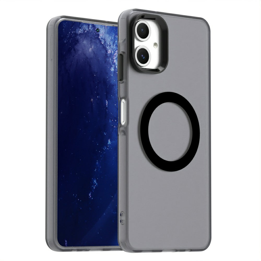 Candy Series For Samsung Galaxy A06 Case Compatible with MagSafe PC+TPU+PET Anti-Drop Phone Cover - Black