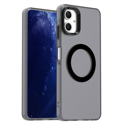 Candy Series For Samsung Galaxy A06 Case Compatible with MagSafe PC+TPU+PET Anti-Drop Phone Cover - Black