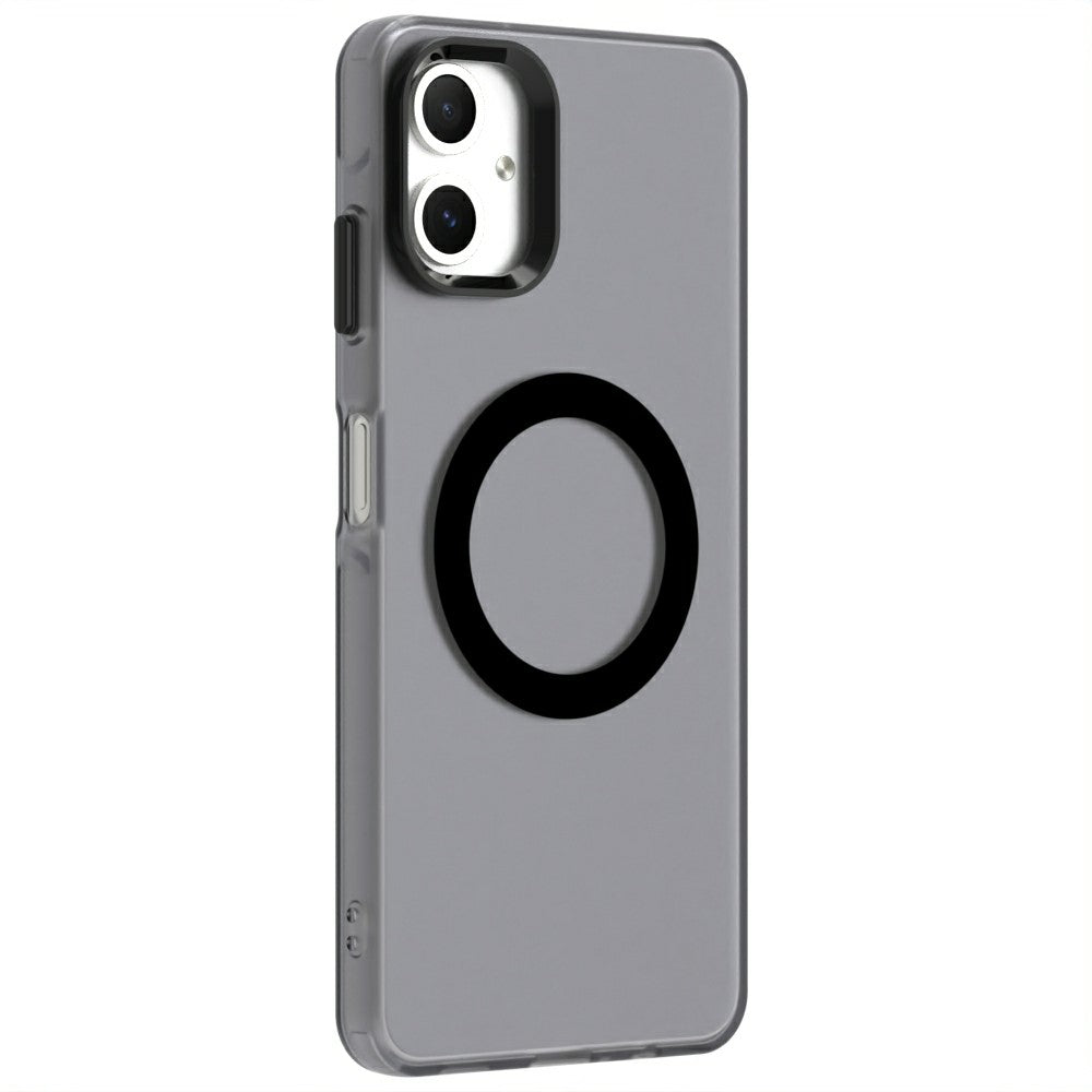 Candy Series For Samsung Galaxy A06 Case Compatible with MagSafe PC+TPU+PET Anti-Drop Phone Cover - Black