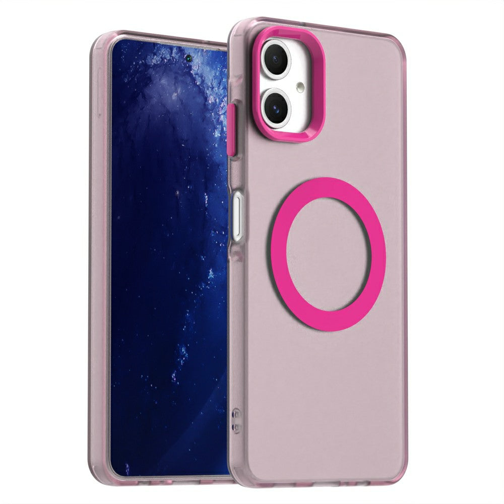 Candy Series For Samsung Galaxy A06 Case Compatible with MagSafe PC+TPU+PET Anti-Drop Phone Cover - Red