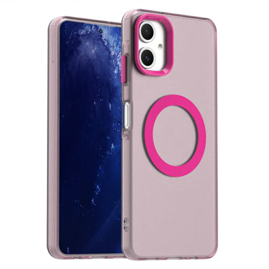 Candy Series For Samsung Galaxy A06 Case Compatible with MagSafe PC+TPU+PET Anti-Drop Phone Cover - Red