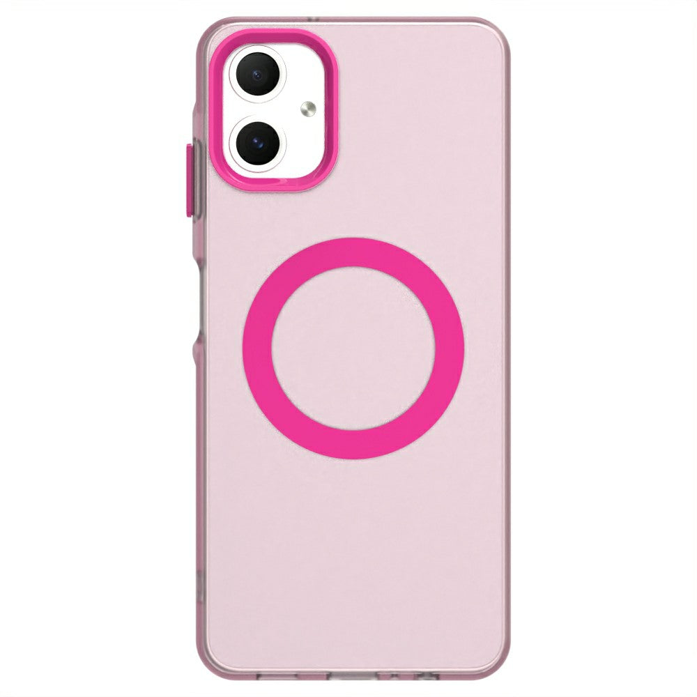 Candy Series For Samsung Galaxy A06 Case Compatible with MagSafe PC+TPU+PET Anti-Drop Phone Cover - Red