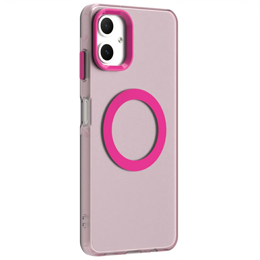 Candy Series For Samsung Galaxy A06 Case Compatible with MagSafe PC+TPU+PET Anti-Drop Phone Cover - Red