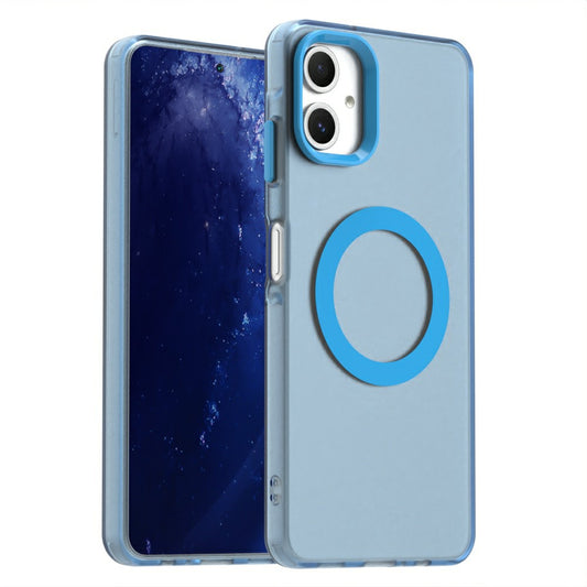 Candy Series For Samsung Galaxy A06 Case Compatible with MagSafe PC+TPU+PET Anti-Drop Phone Cover - Blue