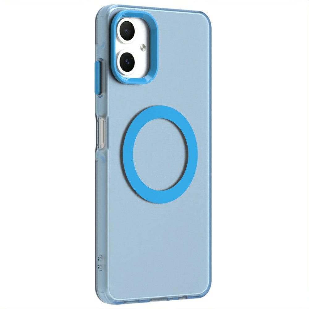 Candy Series For Samsung Galaxy A06 Case Compatible with MagSafe PC+TPU+PET Anti-Drop Phone Cover - Blue