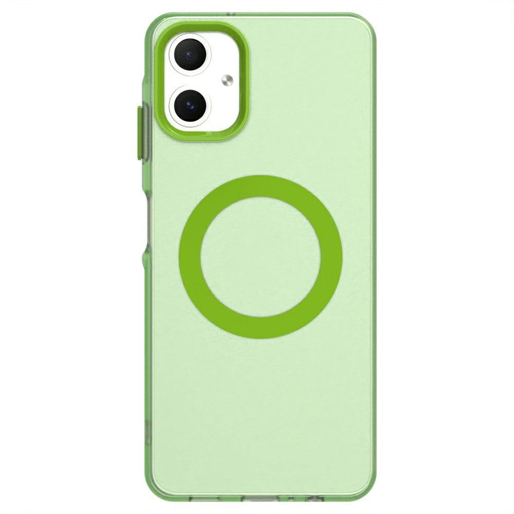 Candy Series For Samsung Galaxy A06 Case Compatible with MagSafe PC+TPU+PET Anti-Drop Phone Cover - Green