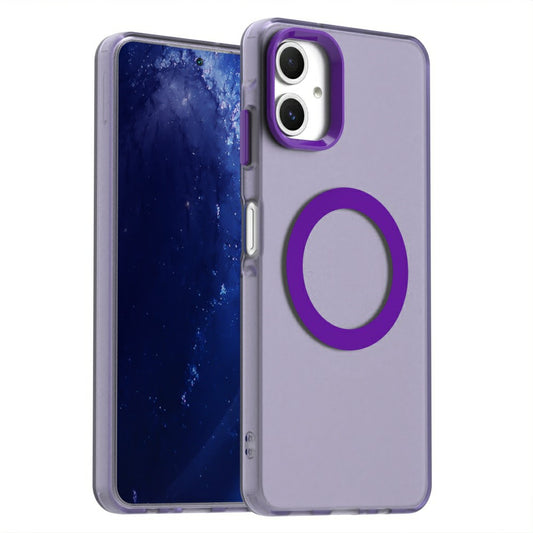 Candy Series For Samsung Galaxy A06 Case Compatible with MagSafe PC+TPU+PET Anti-Drop Phone Cover - Purple