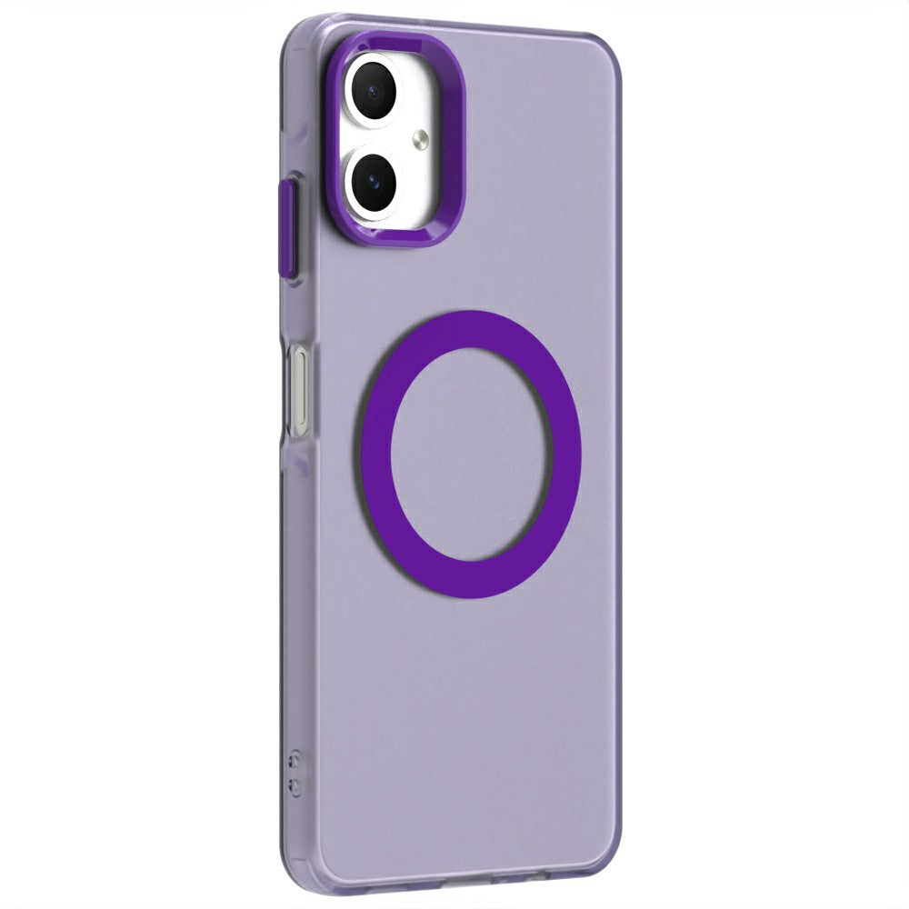 Candy Series For Samsung Galaxy A06 Case Compatible with MagSafe PC+TPU+PET Anti-Drop Phone Cover - Purple