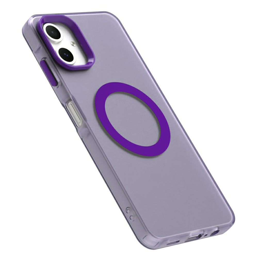 Candy Series For Samsung Galaxy A06 Case Compatible with MagSafe PC+TPU+PET Anti-Drop Phone Cover - Purple