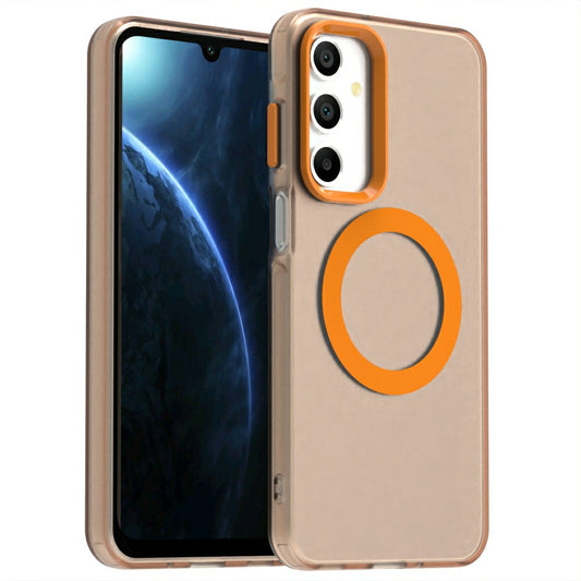 Candy Series For Samsung Galaxy A16 5G / A16 4G Case Compatible with MagSafe PC+TPU+PET Anti-Drop Phone Cover - Orange