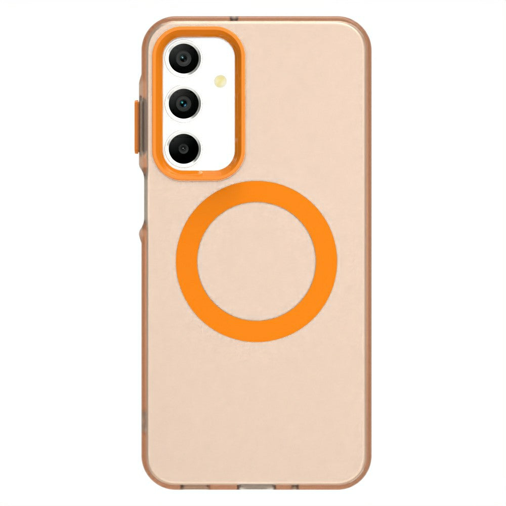 Candy Series For Samsung Galaxy A16 5G / A16 4G Case Compatible with MagSafe PC+TPU+PET Anti-Drop Phone Cover - Orange