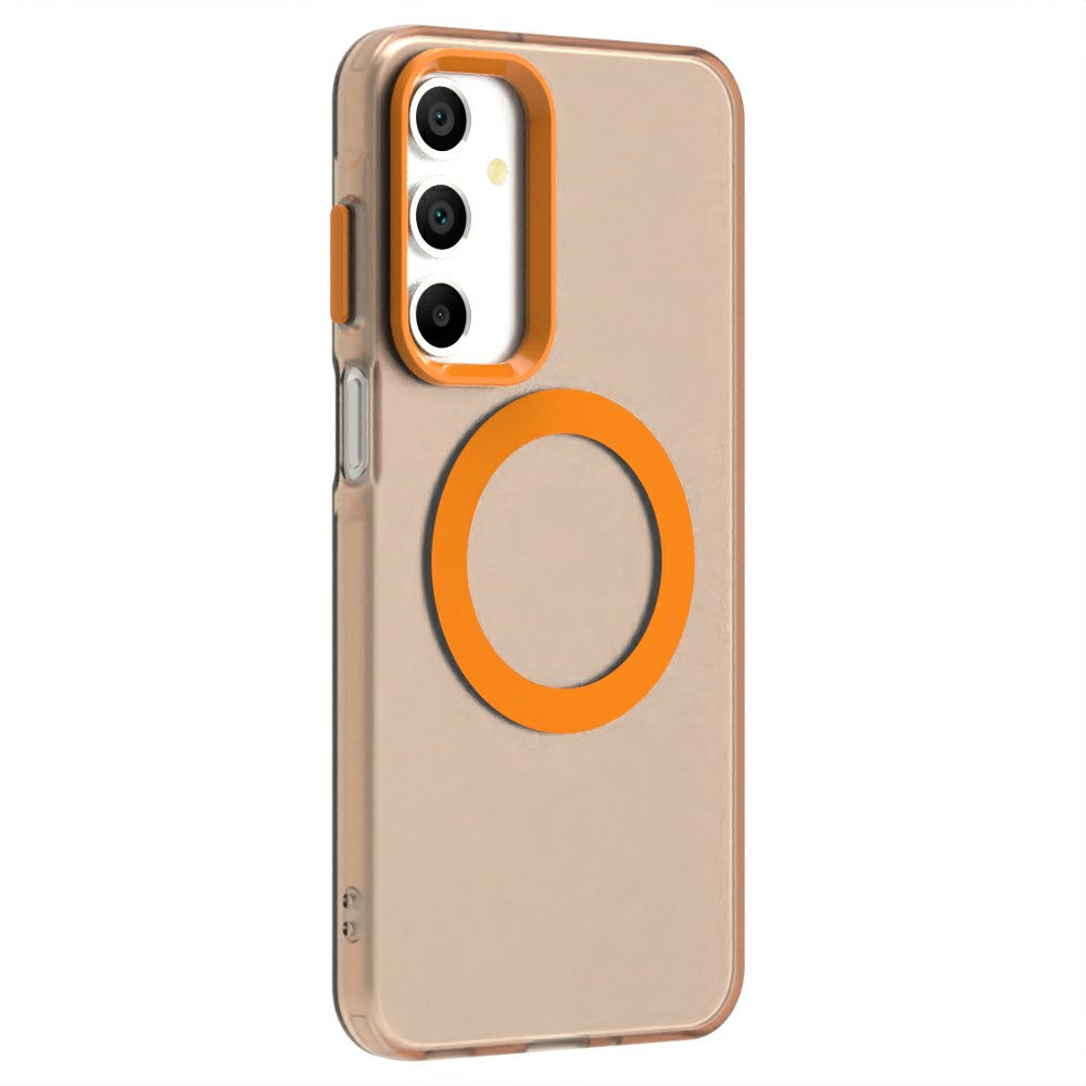Candy Series For Samsung Galaxy A16 5G / A16 4G Case Compatible with MagSafe PC+TPU+PET Anti-Drop Phone Cover - Orange