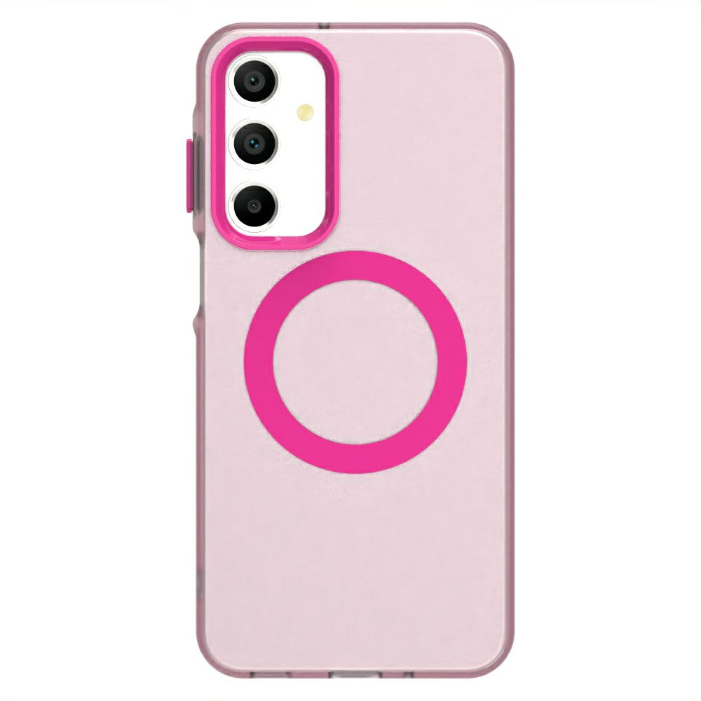 Candy Series For Samsung Galaxy A16 5G / A16 4G Case Compatible with MagSafe PC+TPU+PET Anti-Drop Phone Cover - Red