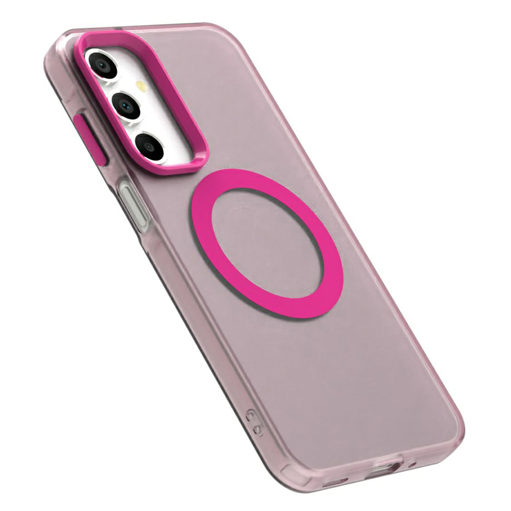 Candy Series For Samsung Galaxy A16 5G / A16 4G Case Compatible with MagSafe PC+TPU+PET Anti-Drop Phone Cover - Red