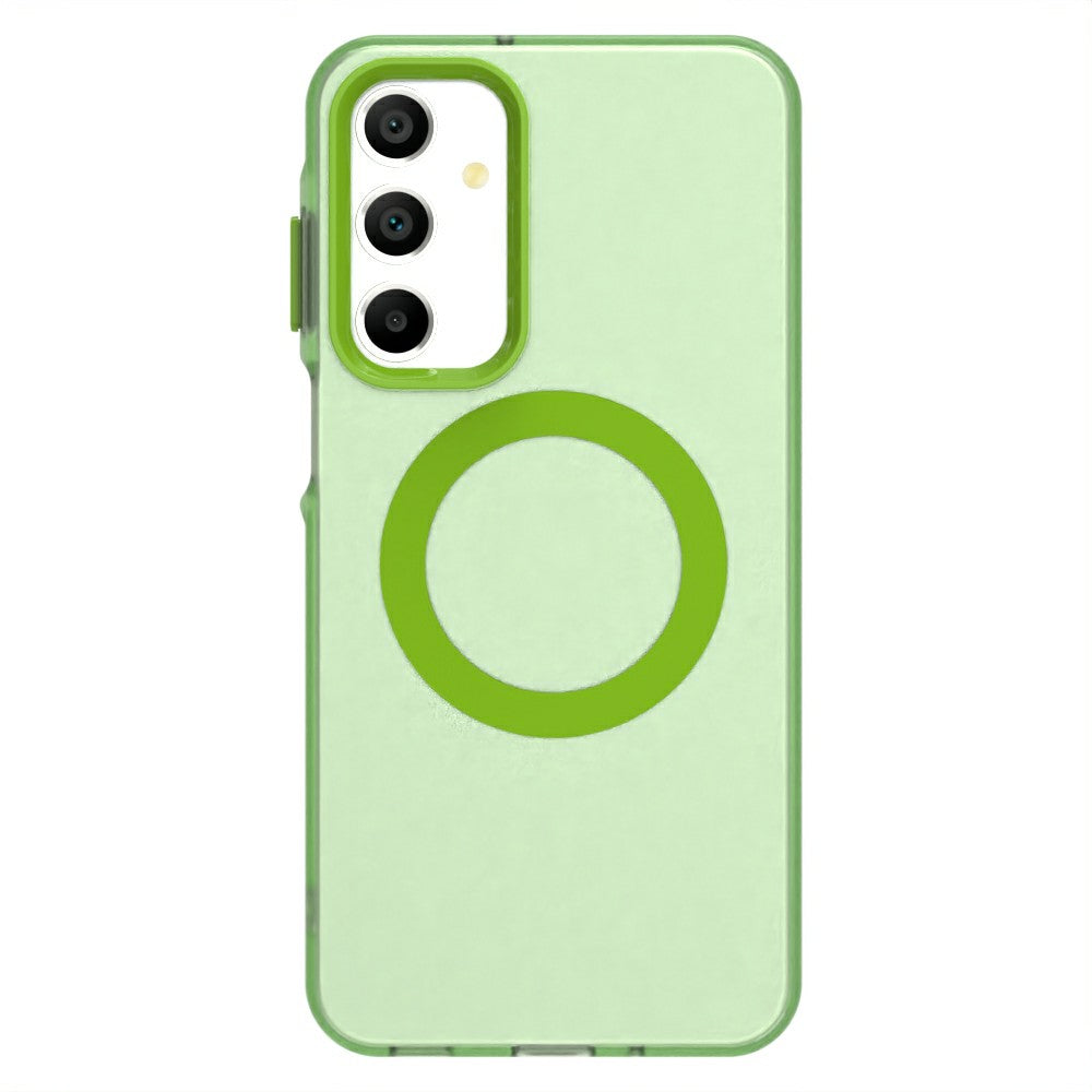 Candy Series For Samsung Galaxy A16 5G / A16 4G Case Compatible with MagSafe PC+TPU+PET Anti-Drop Phone Cover - Green