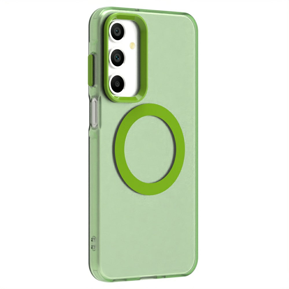 Candy Series For Samsung Galaxy A16 5G / A16 4G Case Compatible with MagSafe PC+TPU+PET Anti-Drop Phone Cover - Green