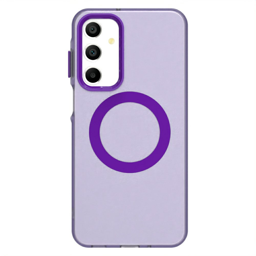 Candy Series For Samsung Galaxy A16 5G / A16 4G Case Compatible with MagSafe PC+TPU+PET Anti-Drop Phone Cover - Purple