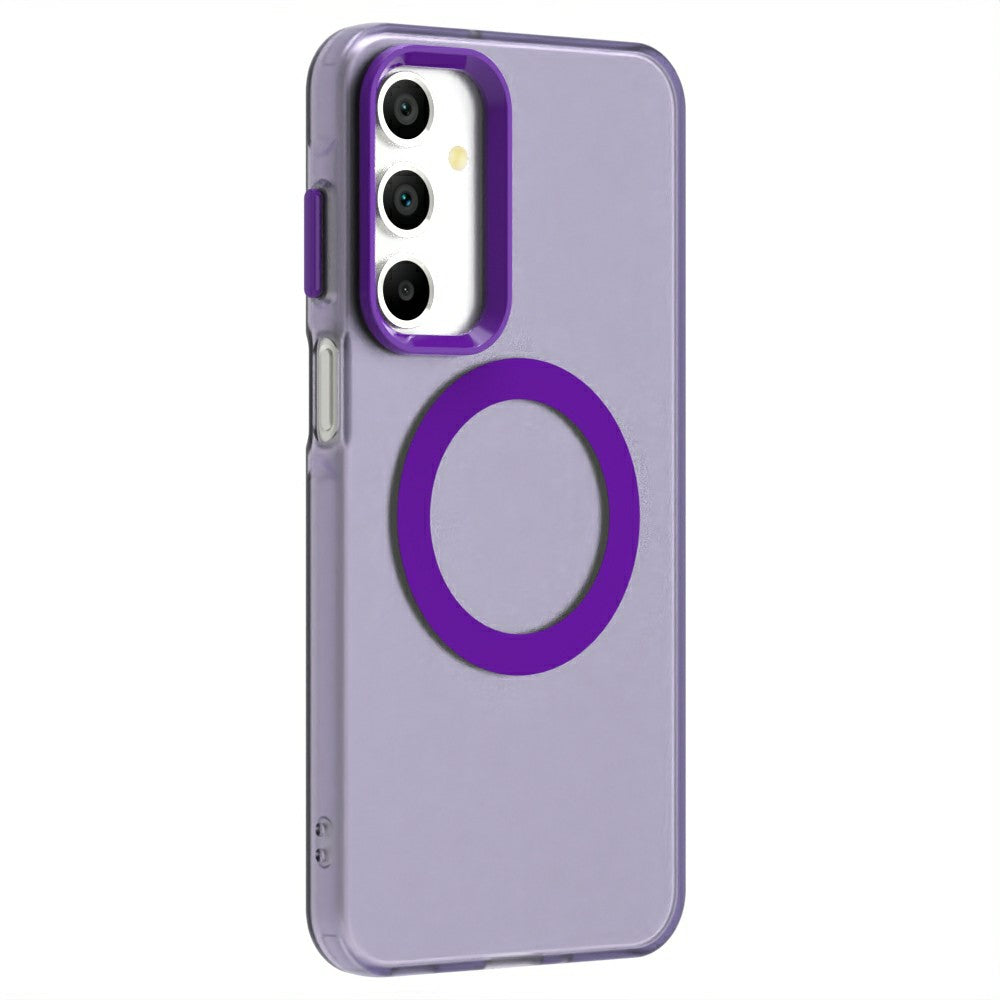 Candy Series For Samsung Galaxy A16 5G / A16 4G Case Compatible with MagSafe PC+TPU+PET Anti-Drop Phone Cover - Purple