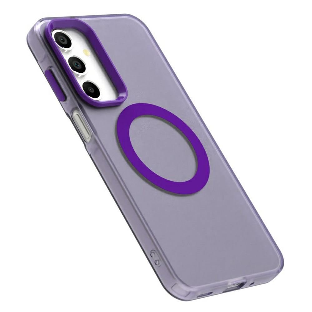Candy Series For Samsung Galaxy A16 5G / A16 4G Case Compatible with MagSafe PC+TPU+PET Anti-Drop Phone Cover - Purple