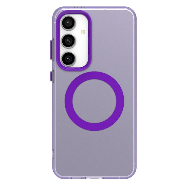 Candy Series For Samsung Galaxy S25+ / S24+ Case Compatible with MagSafe PC+TPU+PET Anti-Drop Phone Cover - Purple