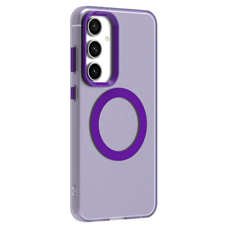 Candy Series For Samsung Galaxy S25+ / S24+ Case Compatible with MagSafe PC+TPU+PET Anti-Drop Phone Cover - Purple