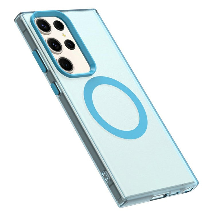 Candy Series For Samsung Galaxy S24 Ultra Case Compatible with MagSafe PC+TPU+PET Anti-Drop Phone Cover - Blue
