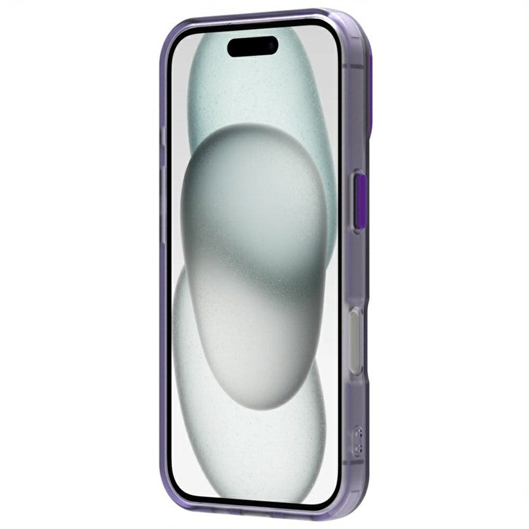 Candy Series For iPhone 16 Plus Case PC+TPU+PET Anti-Drop Phone Cover - Purple