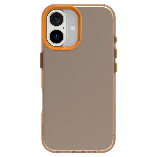 Candy Series For iPhone 16 Case PC+TPU+PET Anti-Drop Phone Cover - Orange