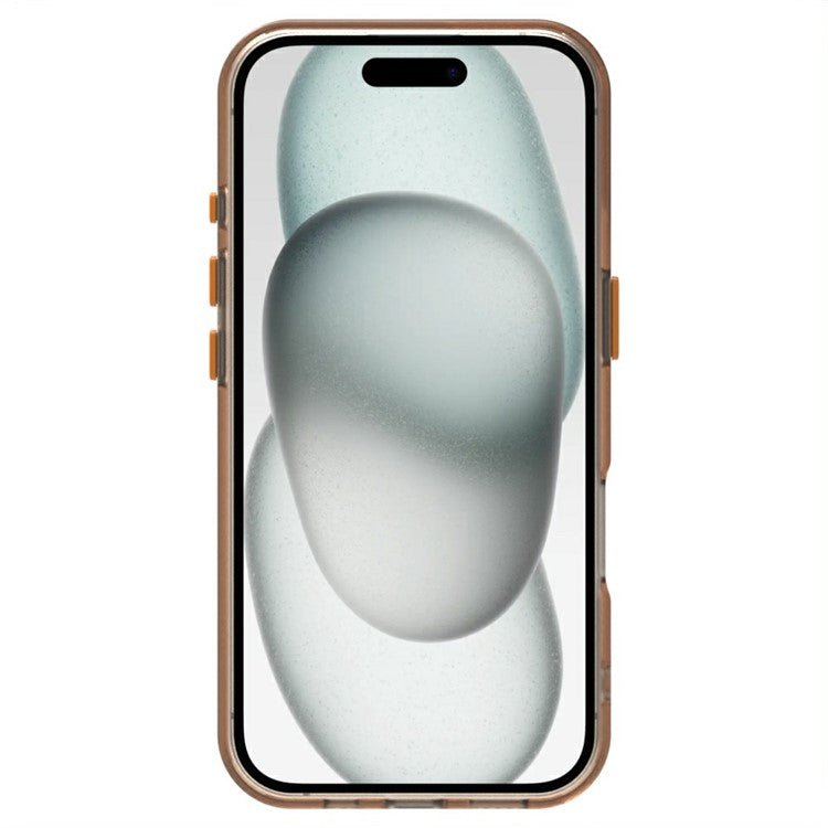 Candy Series For iPhone 16 Case PC+TPU+PET Anti-Drop Phone Cover - Orange