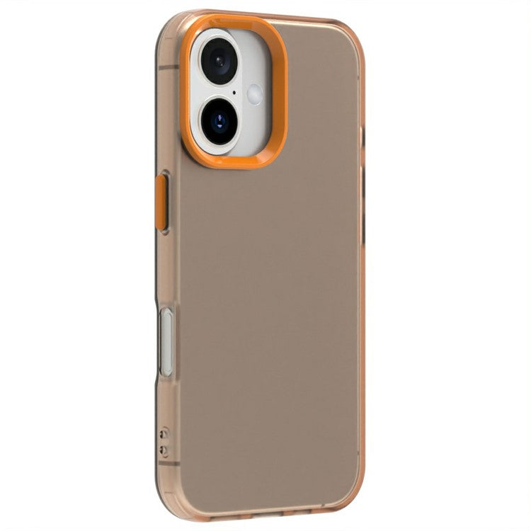Candy Series For iPhone 16 Case PC+TPU+PET Anti-Drop Phone Cover - Orange