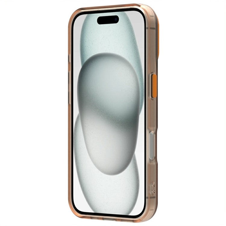 Candy Series For iPhone 16 Case PC+TPU+PET Anti-Drop Phone Cover - Orange