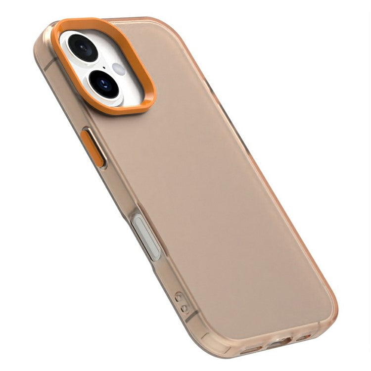 Candy Series For iPhone 16 Case PC+TPU+PET Anti-Drop Phone Cover - Orange