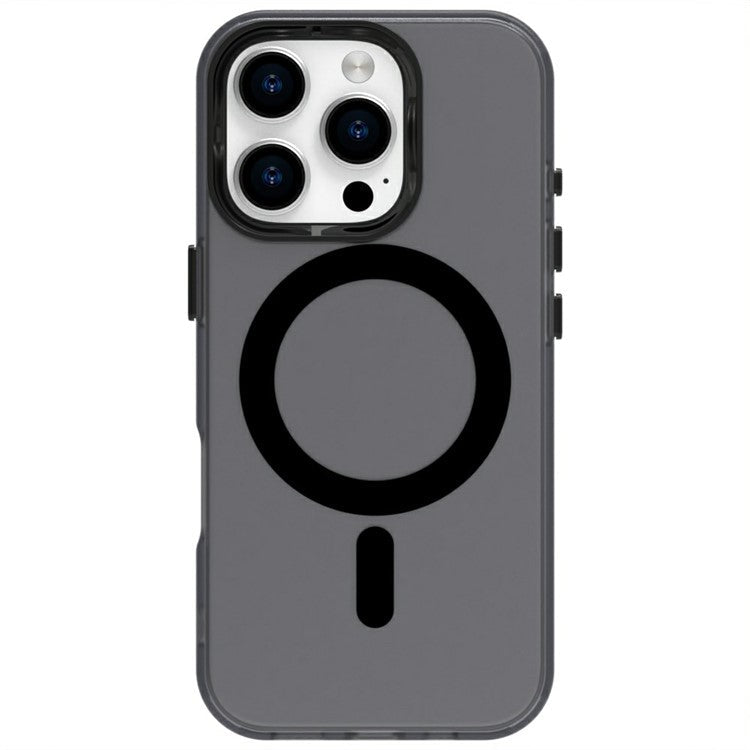 Candy Series For iPhone 16 Pro Case Compatible with MagSafe PC+TPU+PET Anti-Drop Phone Cover - Black