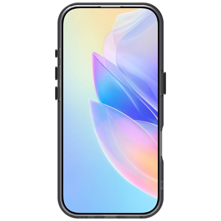 Candy Series For iPhone 16 Pro Case Compatible with MagSafe PC+TPU+PET Anti-Drop Phone Cover - Black