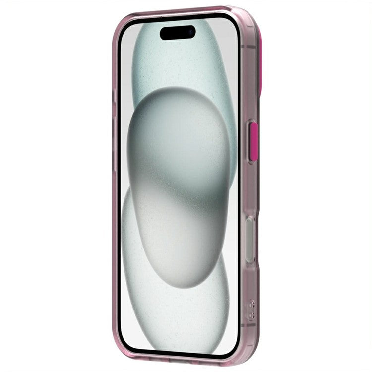 Candy Series For iPhone 16 Case Compatible with MagSafe PC+TPU+PET Anti-Drop Phone Cover - Red