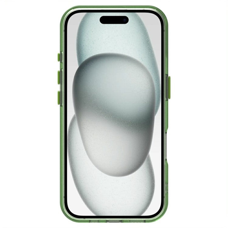 Candy Series For iPhone 16 Case Compatible with MagSafe PC+TPU+PET Anti-Drop Phone Cover - Green