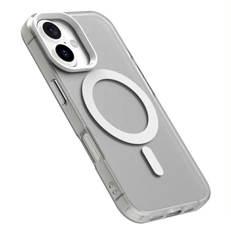 Candy Series For iPhone 16 Plus Case Compatible with MagSafe PC+TPU+PET Anti-Drop Phone Cover - White