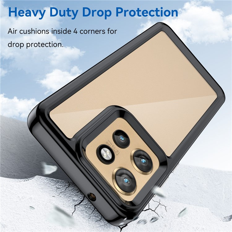 For Motorola Edge 50 Neo 5G / Moto S50 5G / Thinkphone 25 5G Case TPU +Acrylic Protective Clear Phone Cover - Black