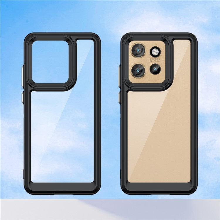 For Motorola Edge 50 Neo 5G / Moto S50 5G / Thinkphone 25 5G Case TPU +Acrylic Protective Clear Phone Cover - Black