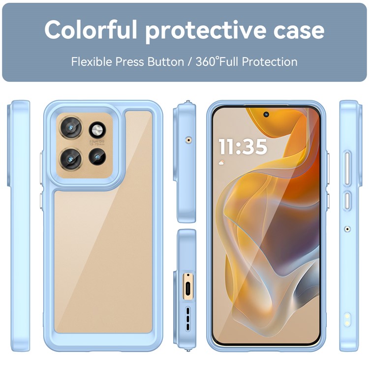 For Motorola Edge 50 Neo 5G / Moto S50 5G / Thinkphone 25 5G Case TPU +Acrylic Protective Clear Phone Cover - Blue