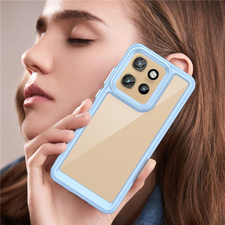 For Motorola Edge 50 Neo 5G / Moto S50 5G / Thinkphone 25 5G Case TPU +Acrylic Protective Clear Phone Cover - Blue