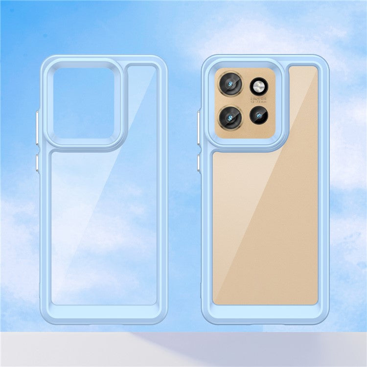 For Motorola Edge 50 Neo 5G / Moto S50 5G / Thinkphone 25 5G Case TPU +Acrylic Protective Clear Phone Cover - Blue