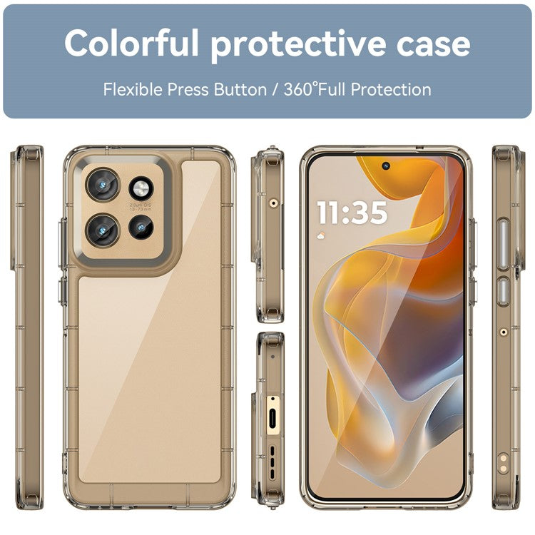 For Motorola Edge 50 Neo 5G / Moto S50 5G / Thinkphone 25 5G Case TPU +Acrylic Protective Clear Phone Cover - Transparent Grey