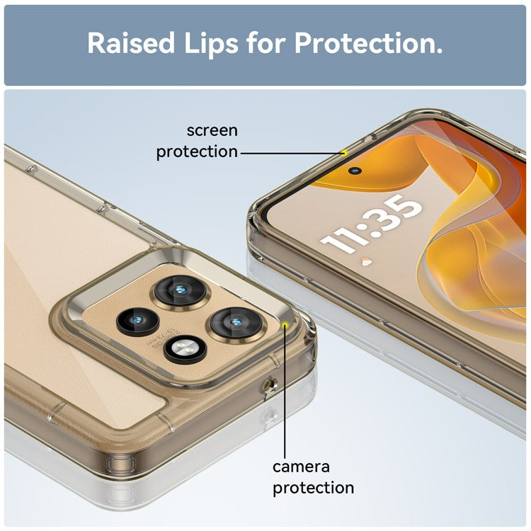 For Motorola Edge 50 Neo 5G / Moto S50 5G / Thinkphone 25 5G Case TPU +Acrylic Protective Clear Phone Cover - Transparent Grey