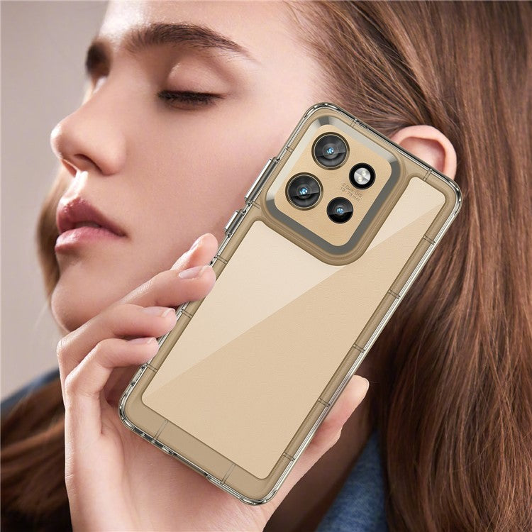 For Motorola Edge 50 Neo 5G / Moto S50 5G / Thinkphone 25 5G Case TPU +Acrylic Protective Clear Phone Cover - Transparent Grey